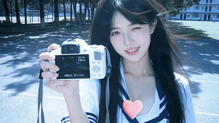 校园夏日少女自拍