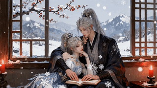 冬雪窗下共读书