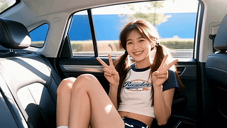 车内阳光元气少女