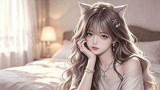 柔和卧室可爱少女