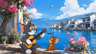 湖边弹吉他的tom