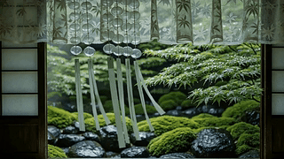 禅意青苔窗景