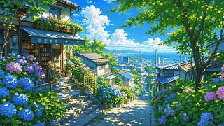 晴日花径临海小镇