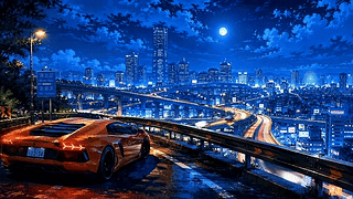 月夜下的都市超跑