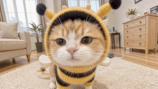 蜜蜂装扮可爱小猫咪