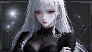 银发红眸冷艳少女