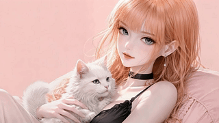 橘发少女与白猫
