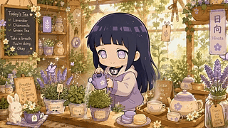 花房午后浇花少女