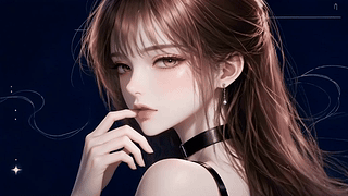 暗夜粉棕发温柔少女