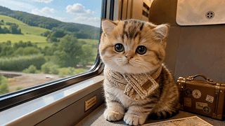 旅途中的可爱小猫