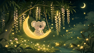 月夜秋千上的小考拉