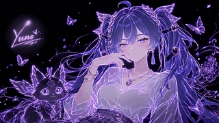 紫色荧光少女