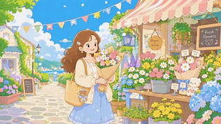 街角花市少女