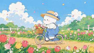 春日花田骑行小熊