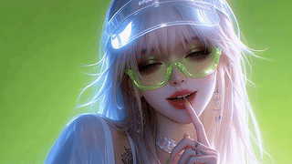 清新酷感银发少女