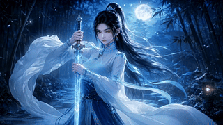 月下竹径侠女