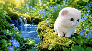 林间溪边奶萌小猫