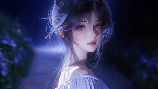 紫夜林间少女