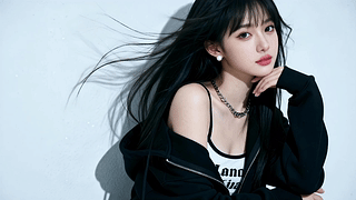 黑色长发美女壁纸