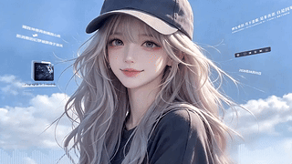 蓝天白云棒球帽少女（音乐互动）