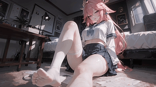 粉发少女