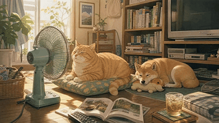 复古客厅猫狗休憩
