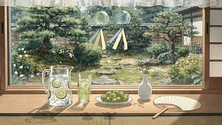 山林茶桌清新景