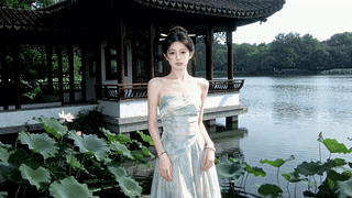 荷塘新中式古风少女