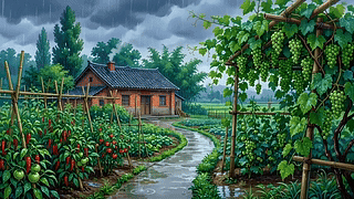 雨落农家