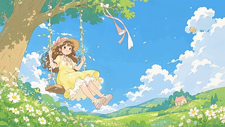 春日秋千少女