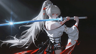 银发太刀冷艳少女
