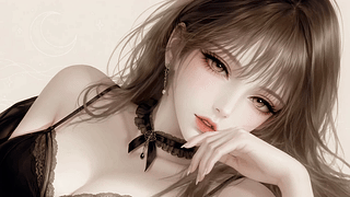 暖月下的温柔少女