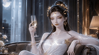 月下闲酌古风美人