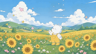 向日葵花田的治愈小熊