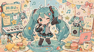 可爱少女欢乐音乐派对