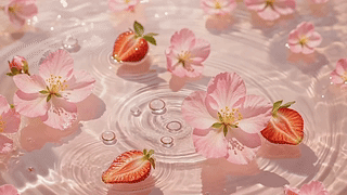 粉透水光樱花草莓