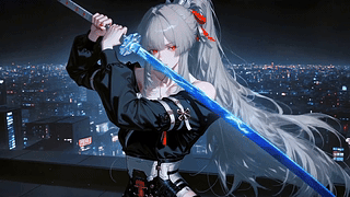 银发太刀少女