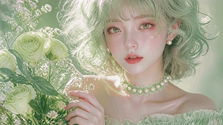 4K绿色清新清纯美少女