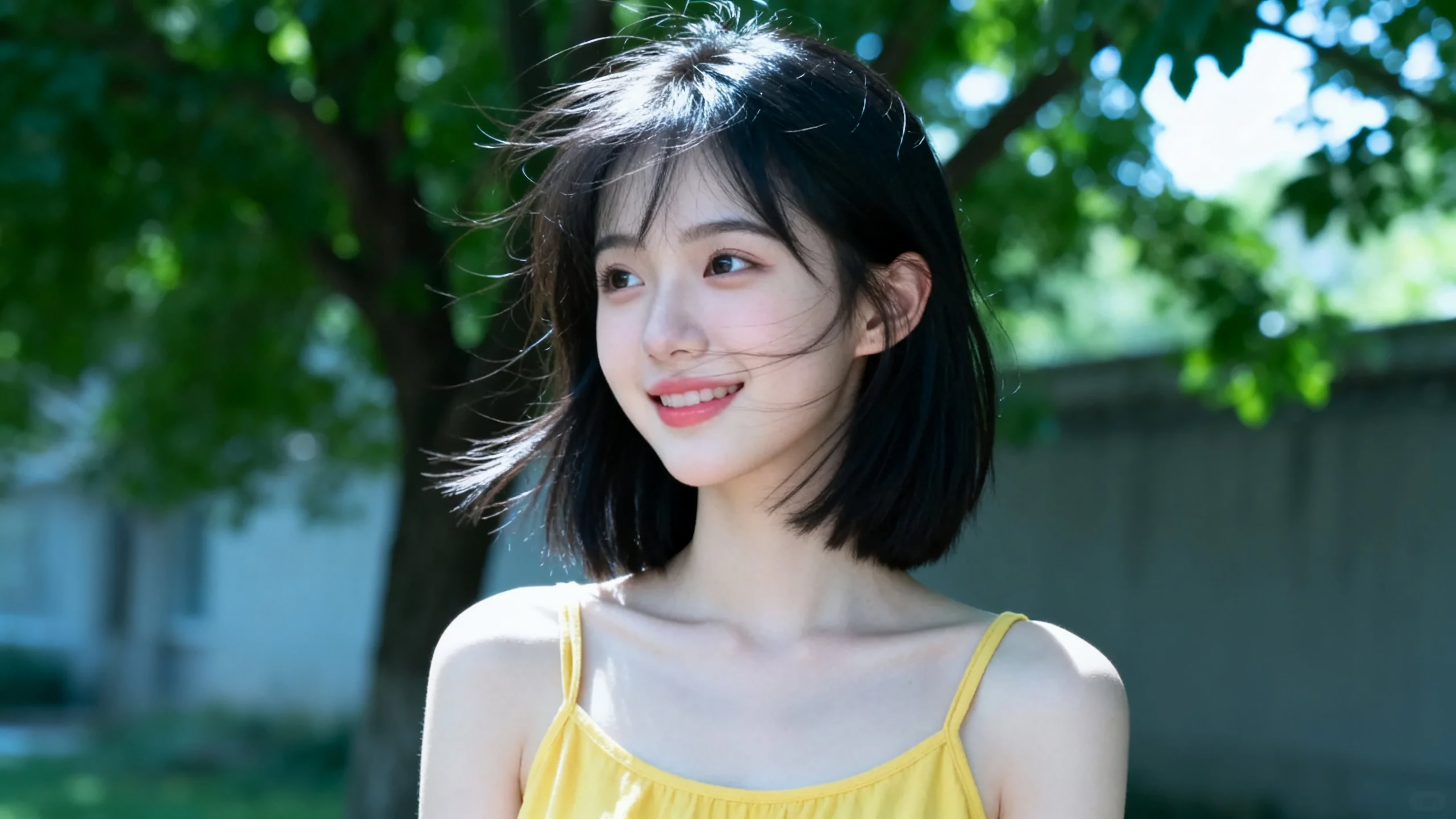 甜美短发美女