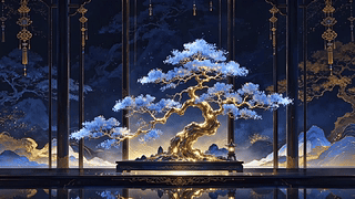 蓝金迎客松