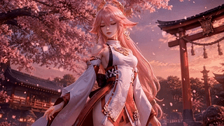 樱花神社粉发少女