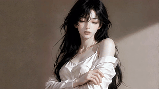清冷氛围感黑发少女