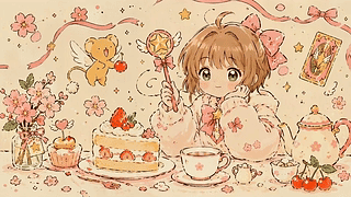 樱花下午茶少女