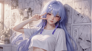 紫发红瞳甜系少女莫宁