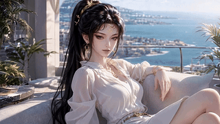 临海阳台知性美人