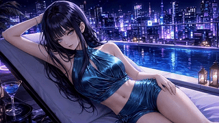 都市天台泳池少女