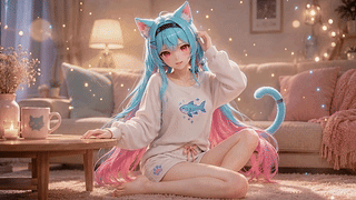居家猫耳少女