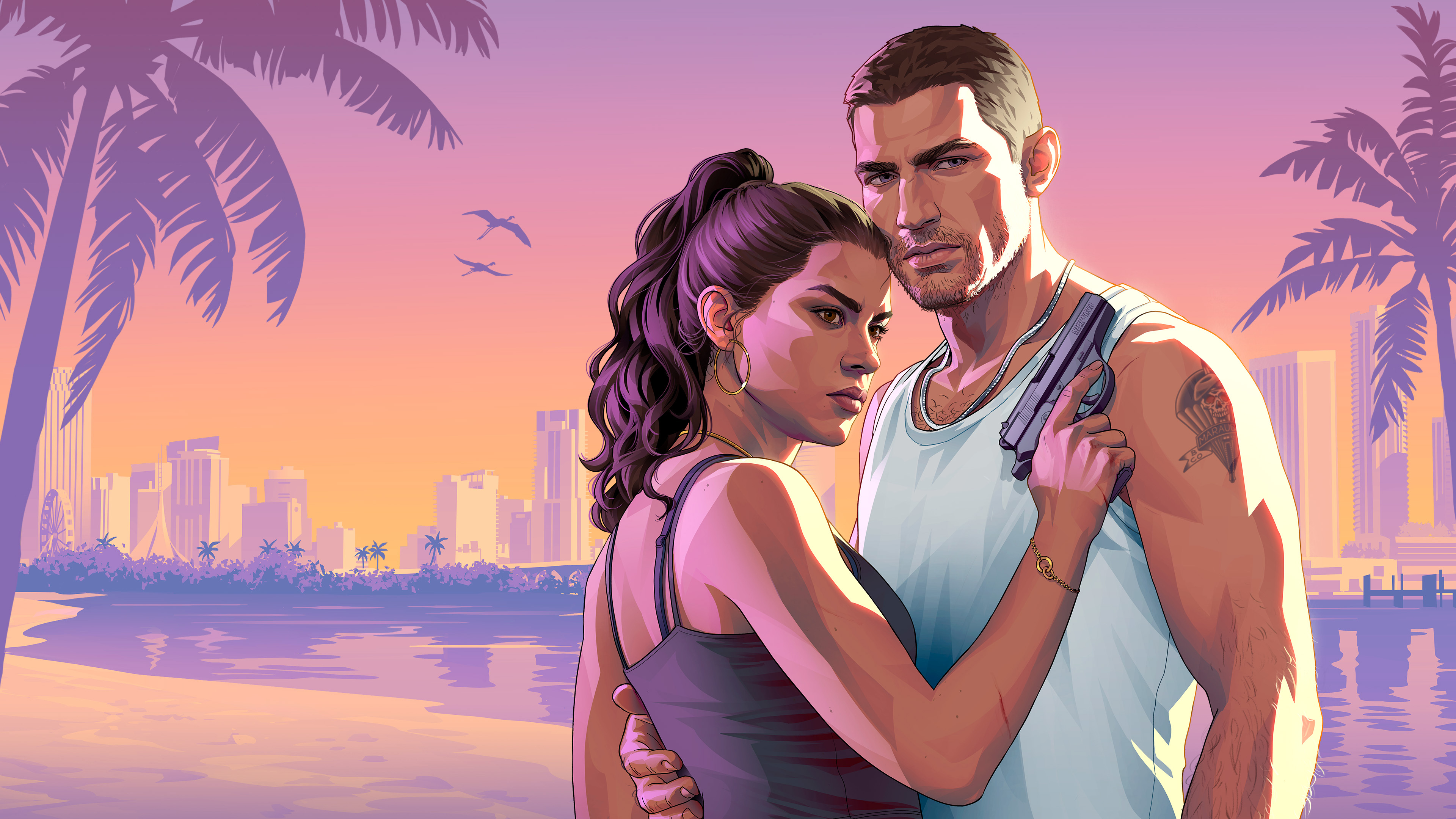 GTA6 艺术图 露西亚和杰森 4k游戏壁纸