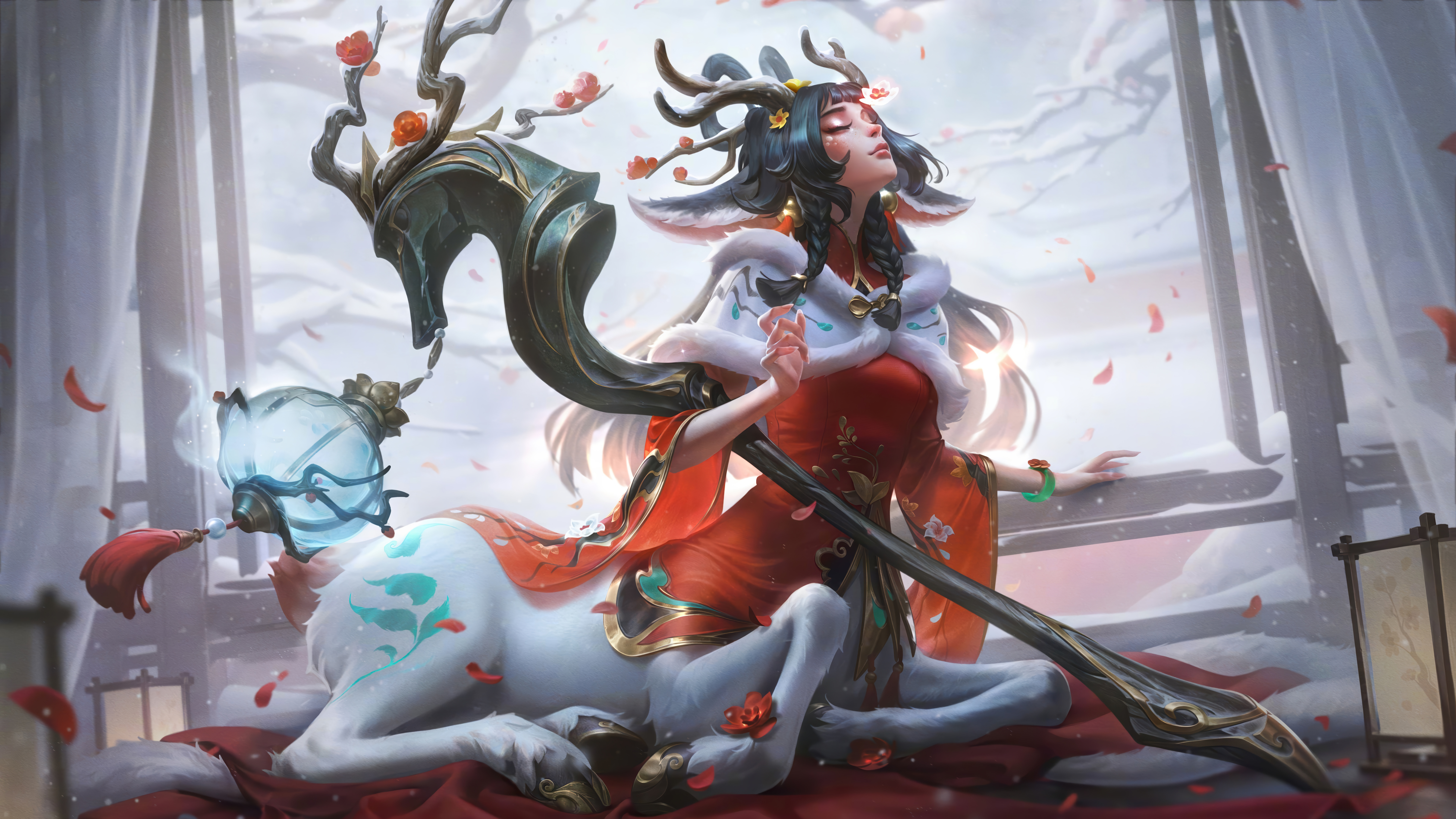 LOL英雄联盟踏雪寻梅莉莉娅8K高清游戏壁纸7680x4320