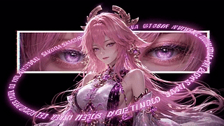 粉发紫眸梦幻少女